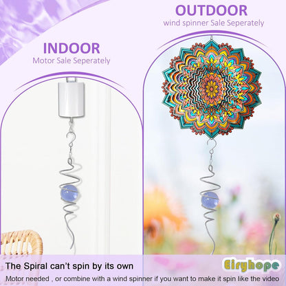 Gazing Ball Spiral Tail, Wind Spinner Stabilizer with Purple Glass Orb | 13-Inch Sun Catcher