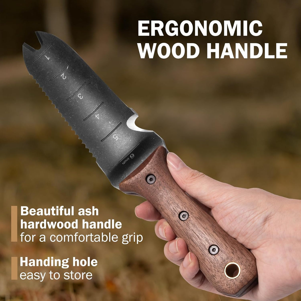 Hori Hori Garden Knife, Garden Tools with Sheath for Weeding,Planting,Digging, 7" Stainless Steel