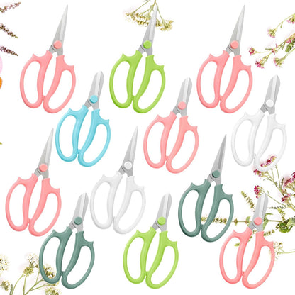 12 Pcs Gardening Tools Flower Scissors Flower Bar Supplies Pastel Rainbow Color Pruning Scissors