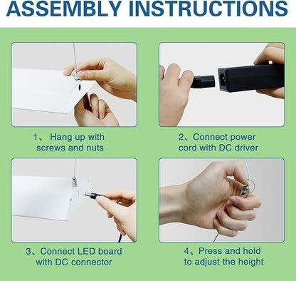 60W LED Grow Lights for Seed Starting, 2ft Hanging Full Spectrum Seedling Lights Grow Lights for