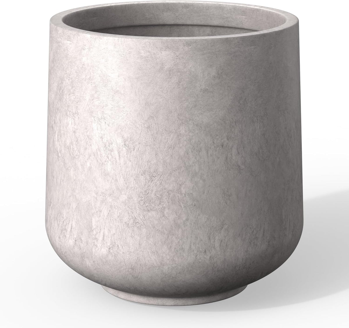 Kante 15.3" Dia Round Concrete Planter, Outdoor Indoor Large Plant Pots Containers with Drainage