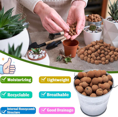 Halatool 4LB Leca Clay Pebbles for Plants 4mm-16mm Lightweight Clay Balls 100% Natural Hydro Balls