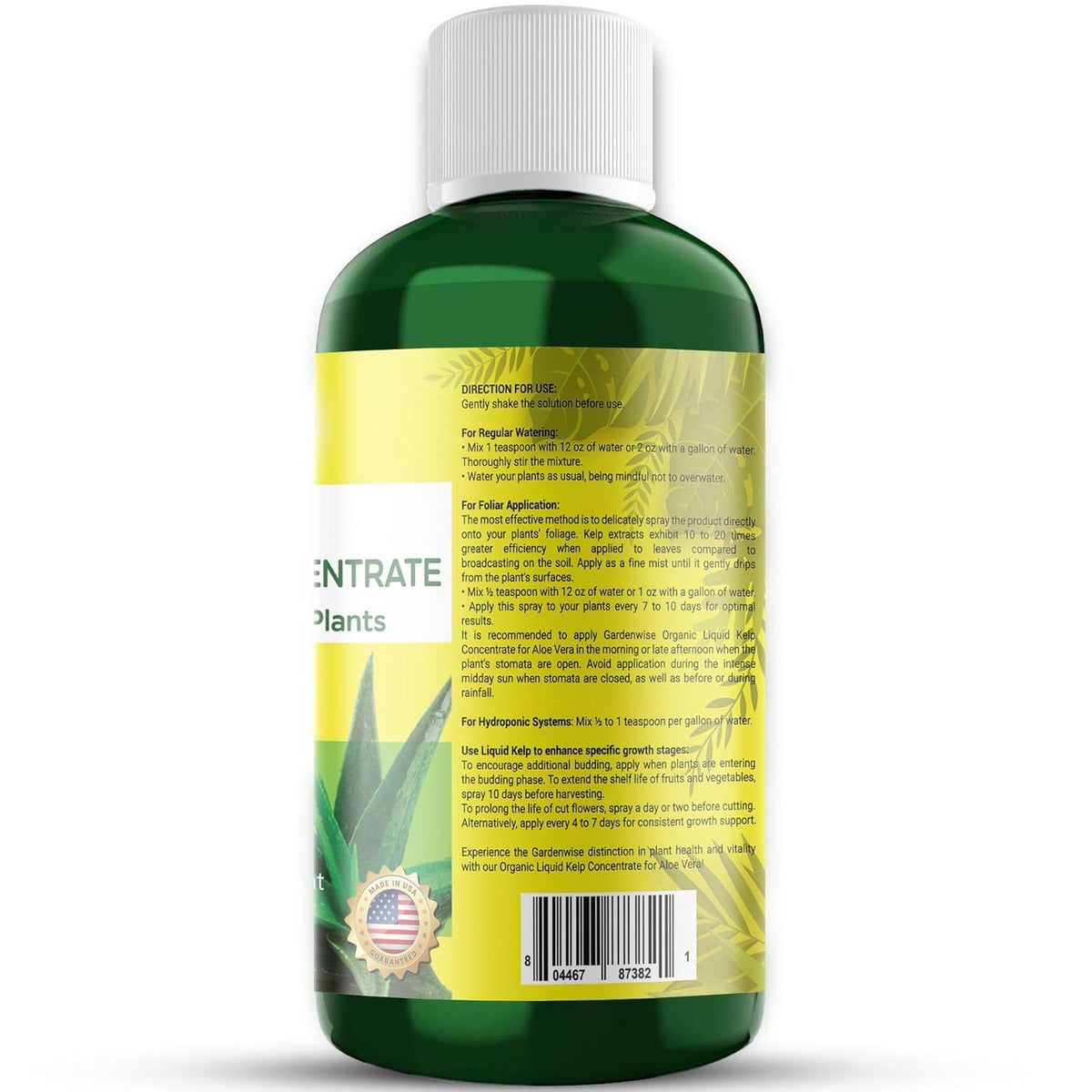 Organic Premium Kelp Seaweed Fertilizer - Liquid Hydroponics Fertilizer - Liquid Plant Food