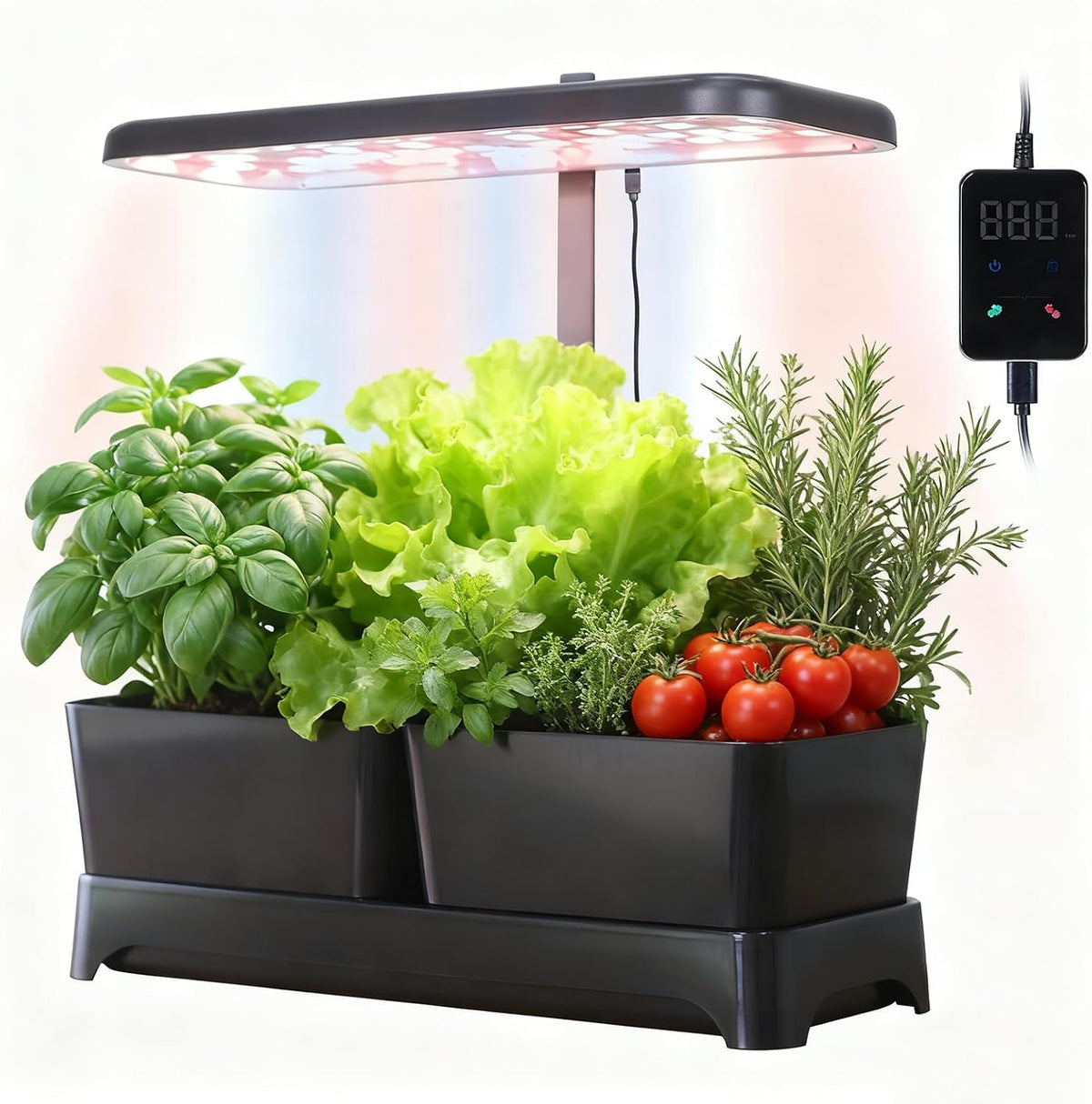 Indoor Garden Led Grow Light Planter Pots, Herb Kitchen Garden Grow Kit, Full Spectrum LED Plant