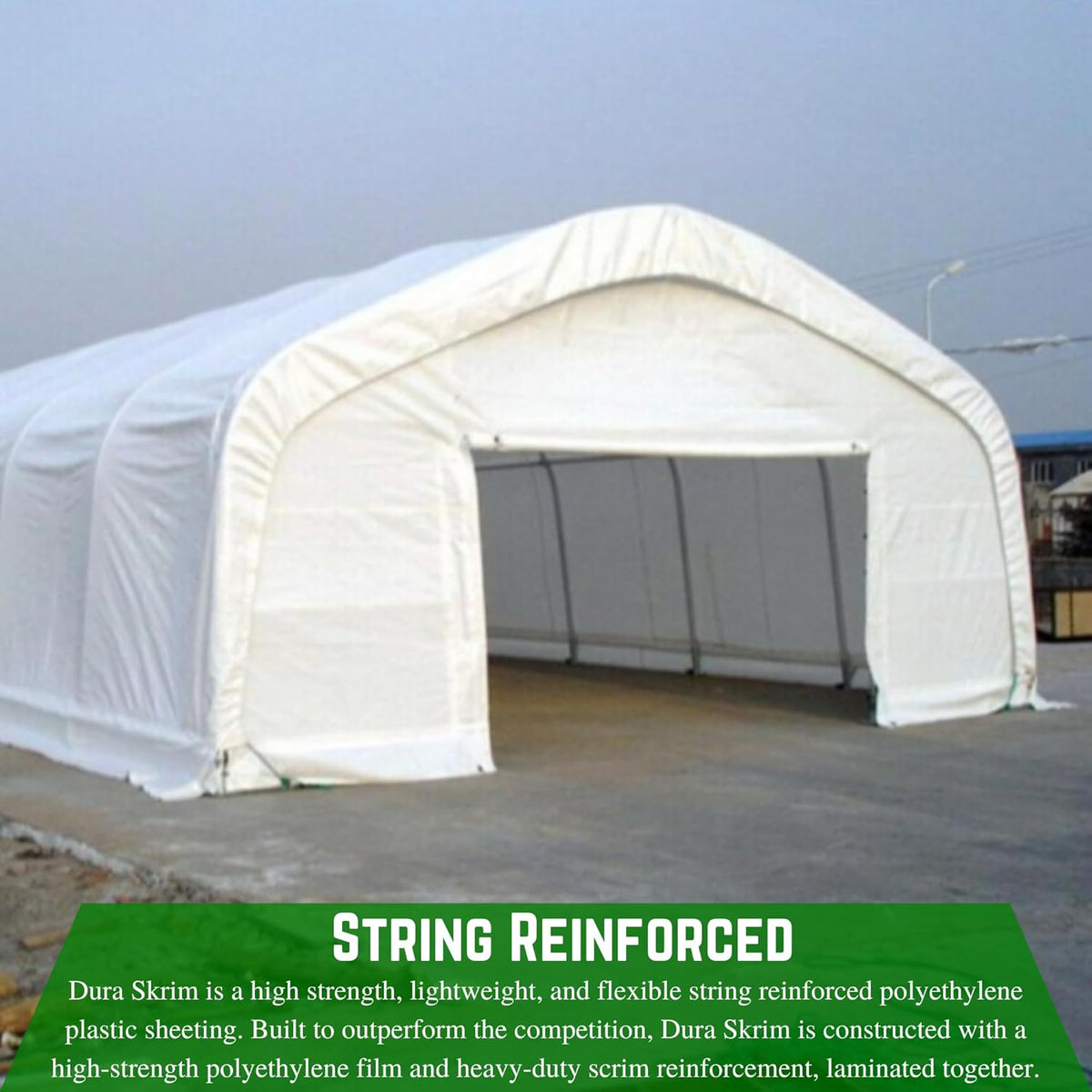 Farm Plastic Supply - String Reinforced 4 Year UV Resistant 10 mil White Greenhouse Plastic