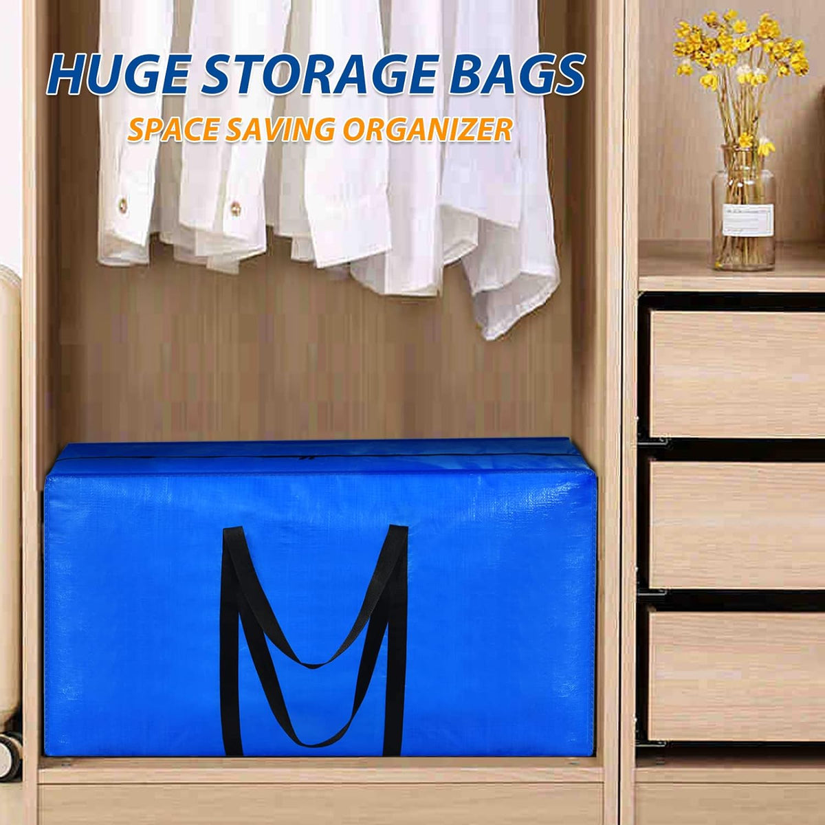 Extra Large Storage Bags, 98 Gallon XXL Jumbo Large Moving Bags Heavy Duty, Storage Totes Boxes