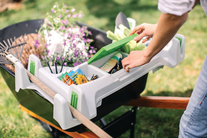 The Burro Buddy, USA Made Lawn/Garden Tray for All 4-6 cu. ft. wheelbarrows. Holds rake, Shovel