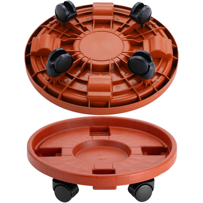 Doseno Plant Caddy with Wheels, Plant Dolly with Wheels, 2 Pack, 13 in