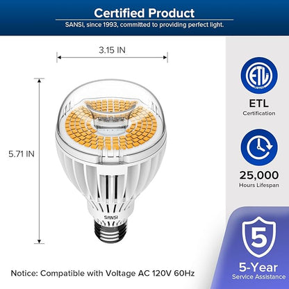 SANSI 350W Equivalent A21 LED Light Bulbs, 5500 Lumens 3000K Light Bulbs, Non-Dimmable E26 Bulb