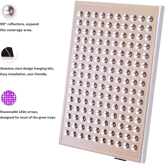Diboys LED Grow Light for Indoor Plants, 45W Plant Lights Full Spectrum Panel Grow Light for