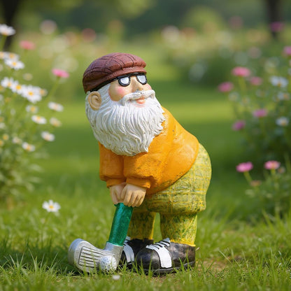 Elenon Golf Gnome Garden Statue Decorative, Adorable Flower Bed Decor Gnome Outdoor Decor, Funny