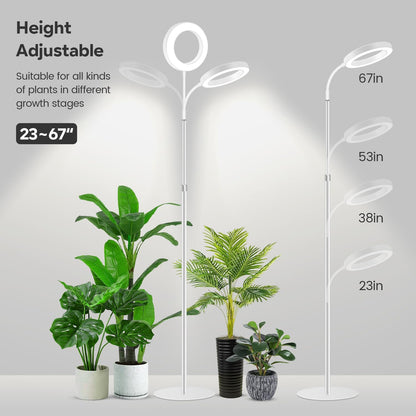 Garpsen Grow Light, Full Spectrum LED Plant Lights with Stand, 3 Color Modes Floor Grow Lamp with
