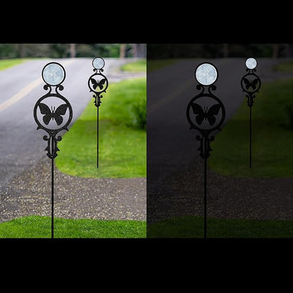 Touch of Class Pathways Reflective Driveway Marker Stake Set of Two for Outdoor Use | Butterfly
