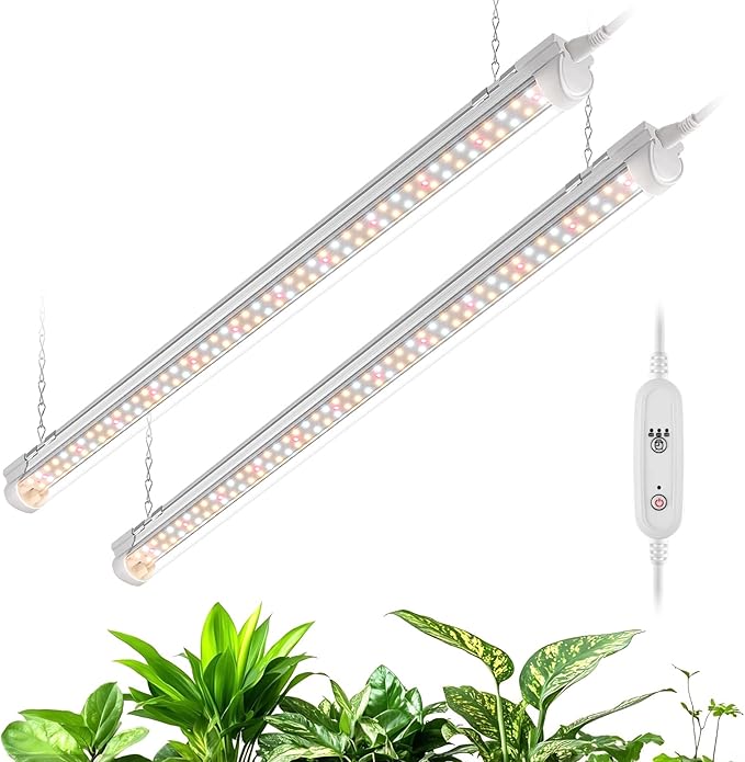Bstrip Grow Light, 2FT 48W (2 X 24W) Plant Light with Timer, Full Spectrum with 660nm Red LEDs