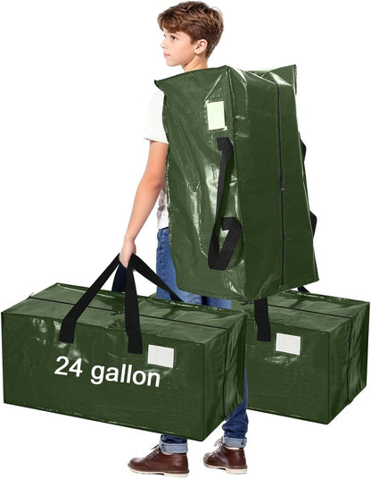 4 Pcs 24 Gallon Large Moving Bags with Zipper and Handles Foldable Storage Duffle Bags Heavy Duty