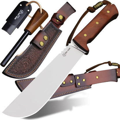 BA-KOR USA 8mmDC53 steel 35CM (14 ") full Tang fixed knife with leather sheath and (5.9 ") ceria