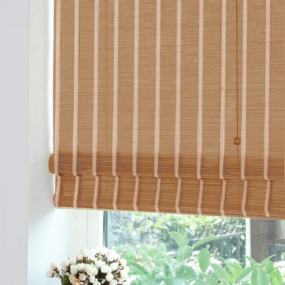 LETAU Wood Window Roman Shades, Bamboo Light Filtering Window Blinds for Indoor Home, Office