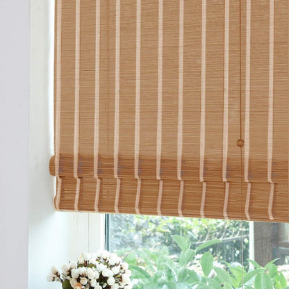 LETAU Wood Window Roman Shades, Bamboo Light Filtering Window Blinds for Indoor Home, Office