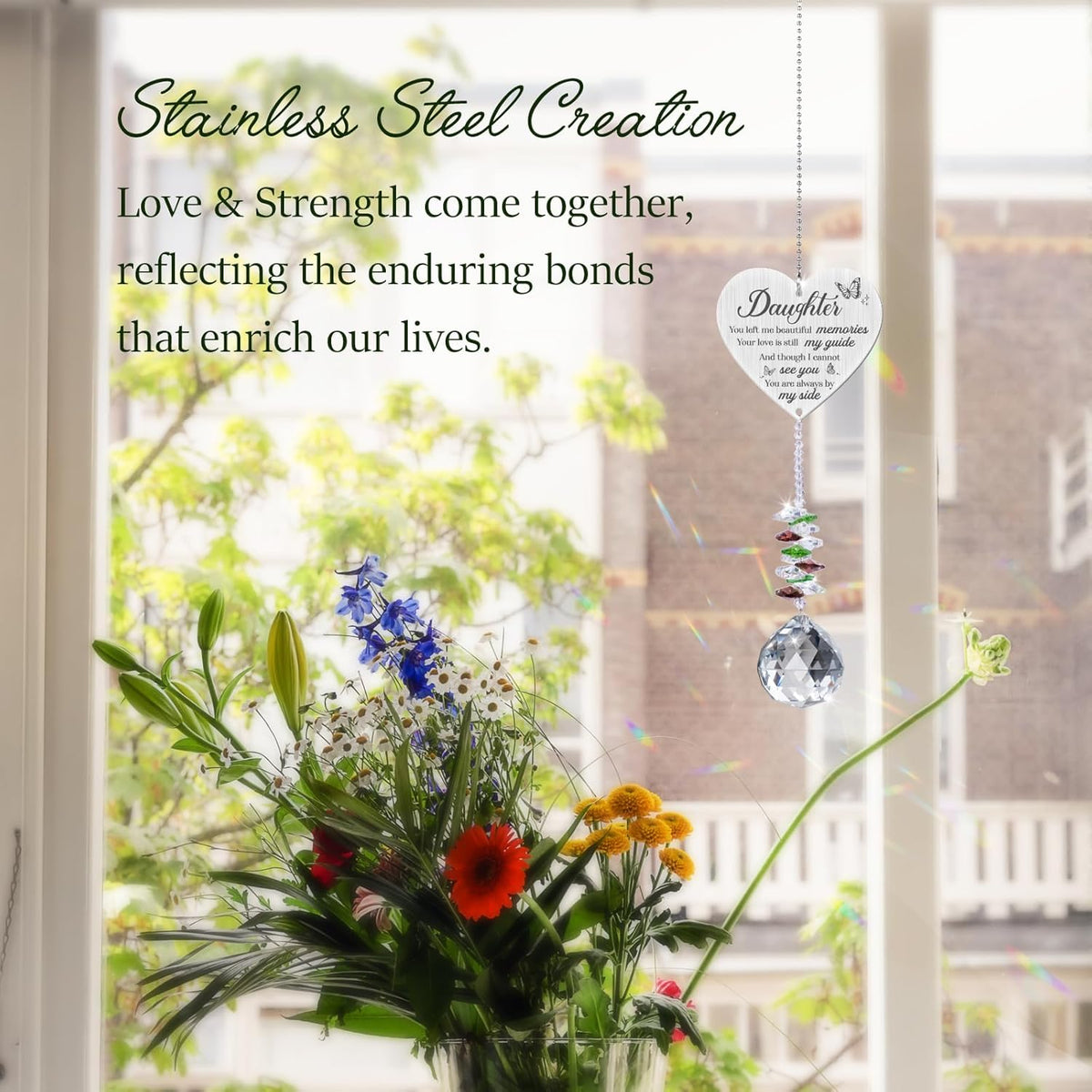 Memorial Gifts for Loss of Daughter,Bereavement Suncatcher Crystal Rainbow Maker,Elegant Keepsake