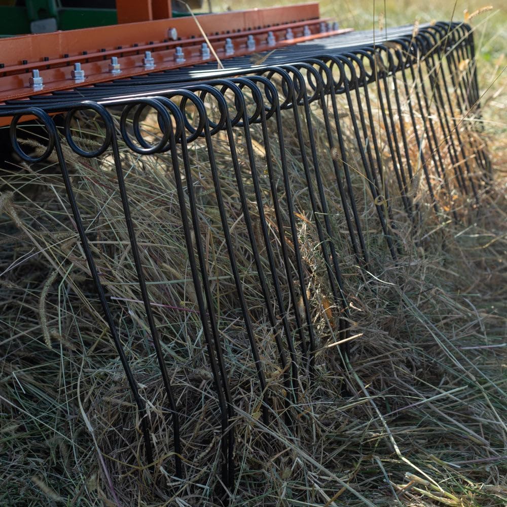 Titan Attachments 3 Point 5 FT Pine Straw Needle Rake, Category 1 Tractors, Coil Spring Tines