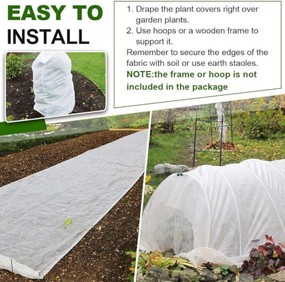 Plant Covers Freeze Protection 6.5 x 16.4 FT 1.2oz/yd² Frost Blankets for Outdoor Plants, Winter