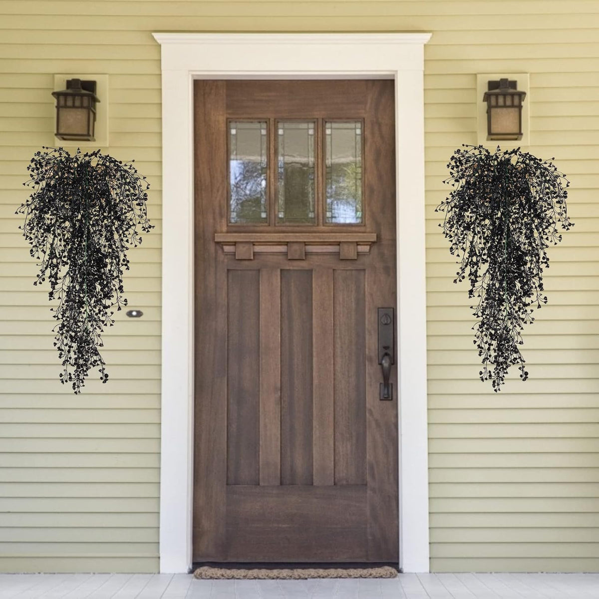 RECUTMS Artificial Hanging Plants Indoor 4 Pcs Artificial Ferns Plants Large Faux Hanging Plant