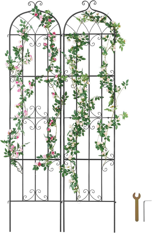 VEVOR Garden Trellis for Climbing Plants, 87 x 20 in, 2 Packs Rustproof Metal Garden Flower