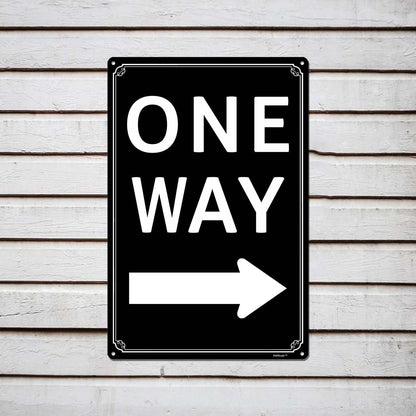 8x12" One Way" with Left Arrow - High-Intensity Aluminum Parking Lot Sign, Weatherproof &