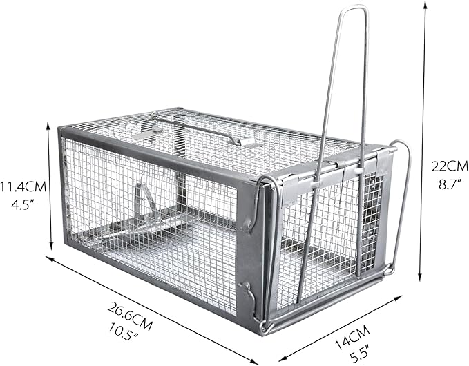 Gingbau 2-Pack Rat Traps Live Chipmunk Trap Cages for Indoor and Outdoor Use