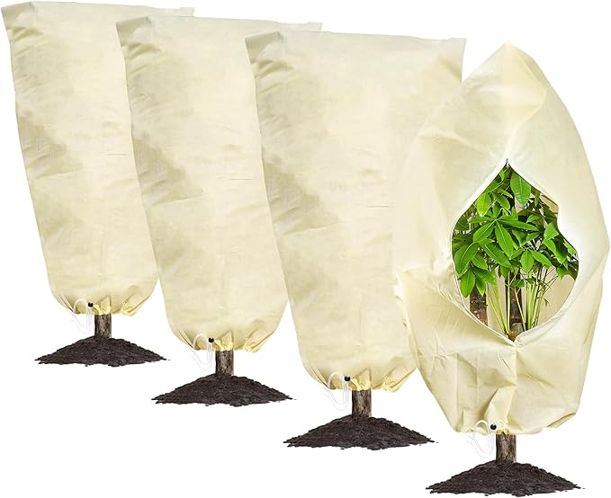 MIXC Plant Covers Freeze Protection, 47.2''×70.8'' Winter Cold Weather Frost Blankets Shrub Jacket