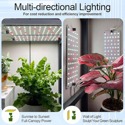 DOMMIA Grow Light, 20W Ultra-Thin Panel Grow Lights for Indoor Plants, High PPFD Full Spectrum
