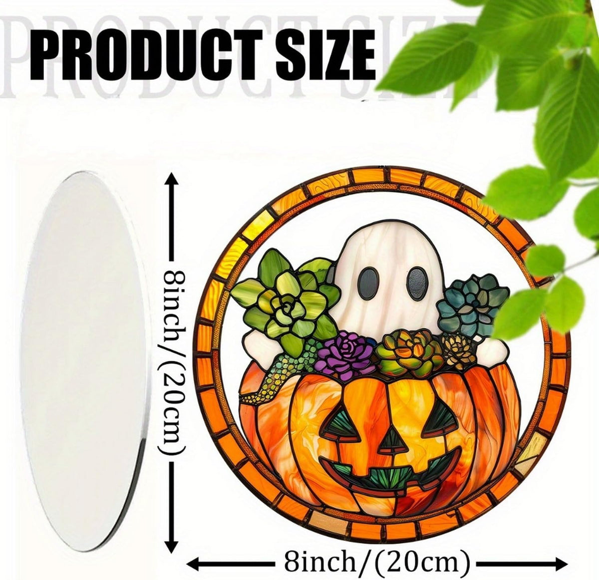 Halloween Pumpkin Ghost Acrylic Garden Cute Fall Suncatcher Decor Colorfu Glass for Wall Home