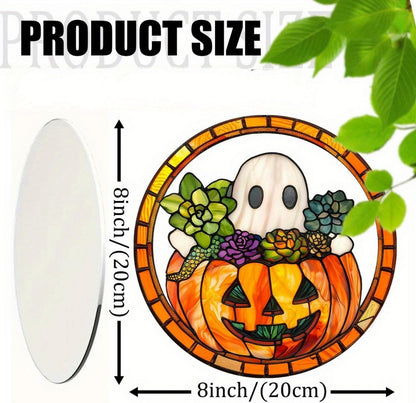 Halloween Pumpkin Ghost Acrylic Garden Cute Fall Suncatcher Decor Colorfu Glass for Wall Home