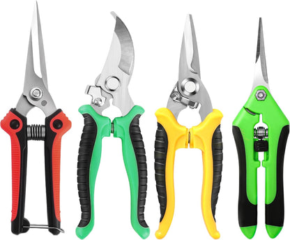 4 Pack Garden Pruning Shears, Stainless Steel Garden Shears, Gardening Shears, Garden Scissors