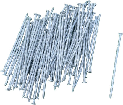 Sandbaggy 6 Inch Galvanized Artificial Turf Stakes - Spiral Landscape Nails - Ground Spikes/Pins