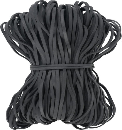Black Heavy Duty Large Rubber Bands 140 Pack, Fits 8-33 Gallon Trash Cans, 7x1/8 Inches, Rubber