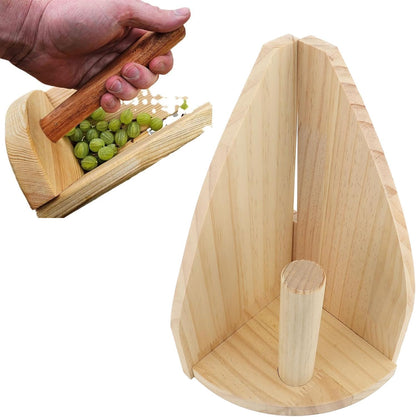 MAVIS LAVEN Berry Picker Tool, Wooden Gooseberry Harvesting Scoop, Large Mouth Design Berrry