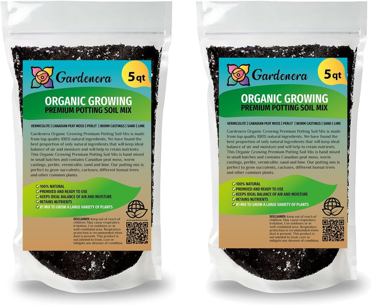 Gardenera Organic Plant Medium - Cultivate Healthy and Lush Plants with This Blend - 10 QUARTS