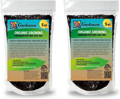 Gardenera Organic Plant Medium - Cultivate Healthy and Lush Plants with This Blend - 10 QUARTS
