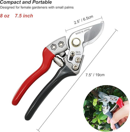 TONMA Pruning Shears [Made in Japan] Professional 7.5 Inch Premium Plant Garden Scissors Secateurs