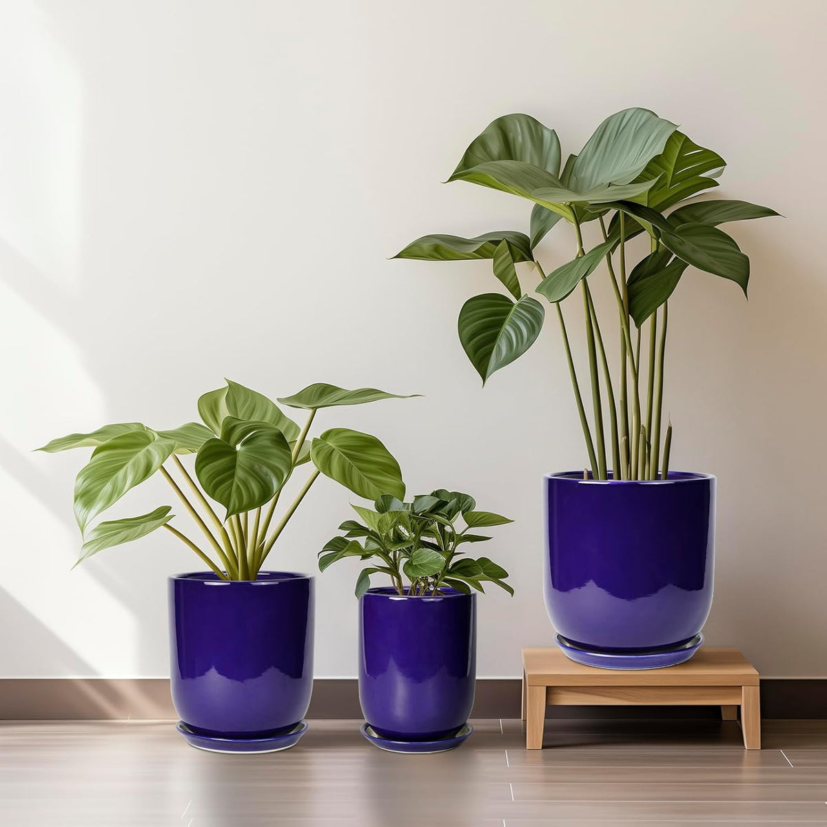 10 Inch Plant Pot - Ceramic Pot for Indoor Plants Large Planter Modern Outdoor Flower Pot with