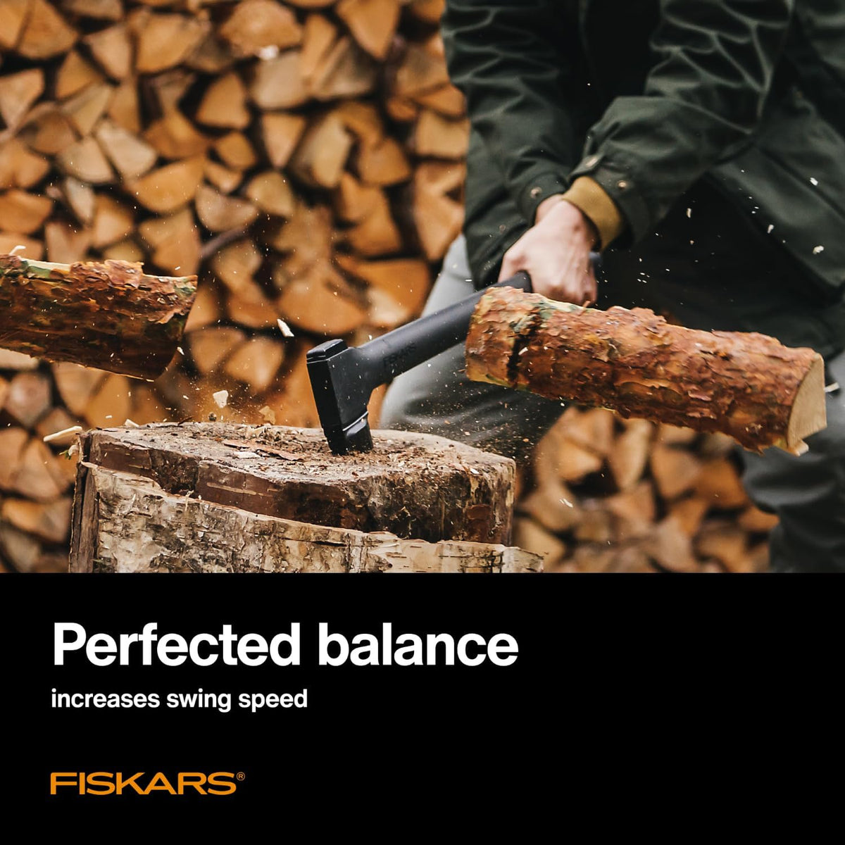 Fiskars 36" Super Splitting Axe, Wood Splitter for Medium to Large Size Logs, with Shock-Absorbing