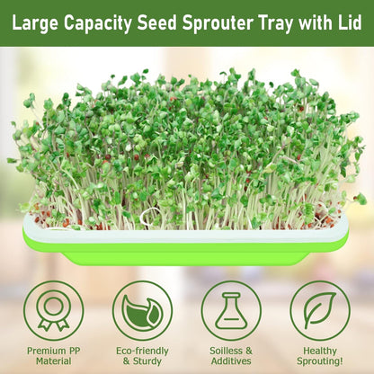 Legigo 5 Pack Seed Sprouter Trays- Soil-Free Cultivation Germination Tray, BPA Free Micro Greens