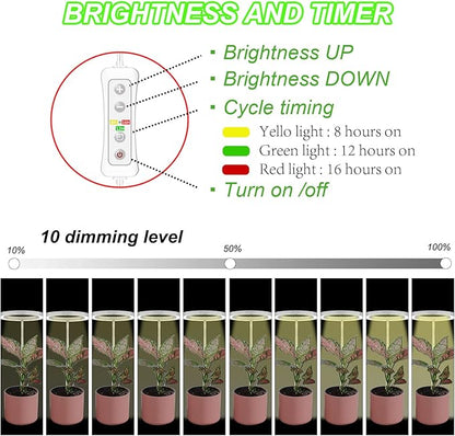 Plant Grow Light,yadoker LED Growing Light Full Spectrum for Indoor Plants,Height Adjustable