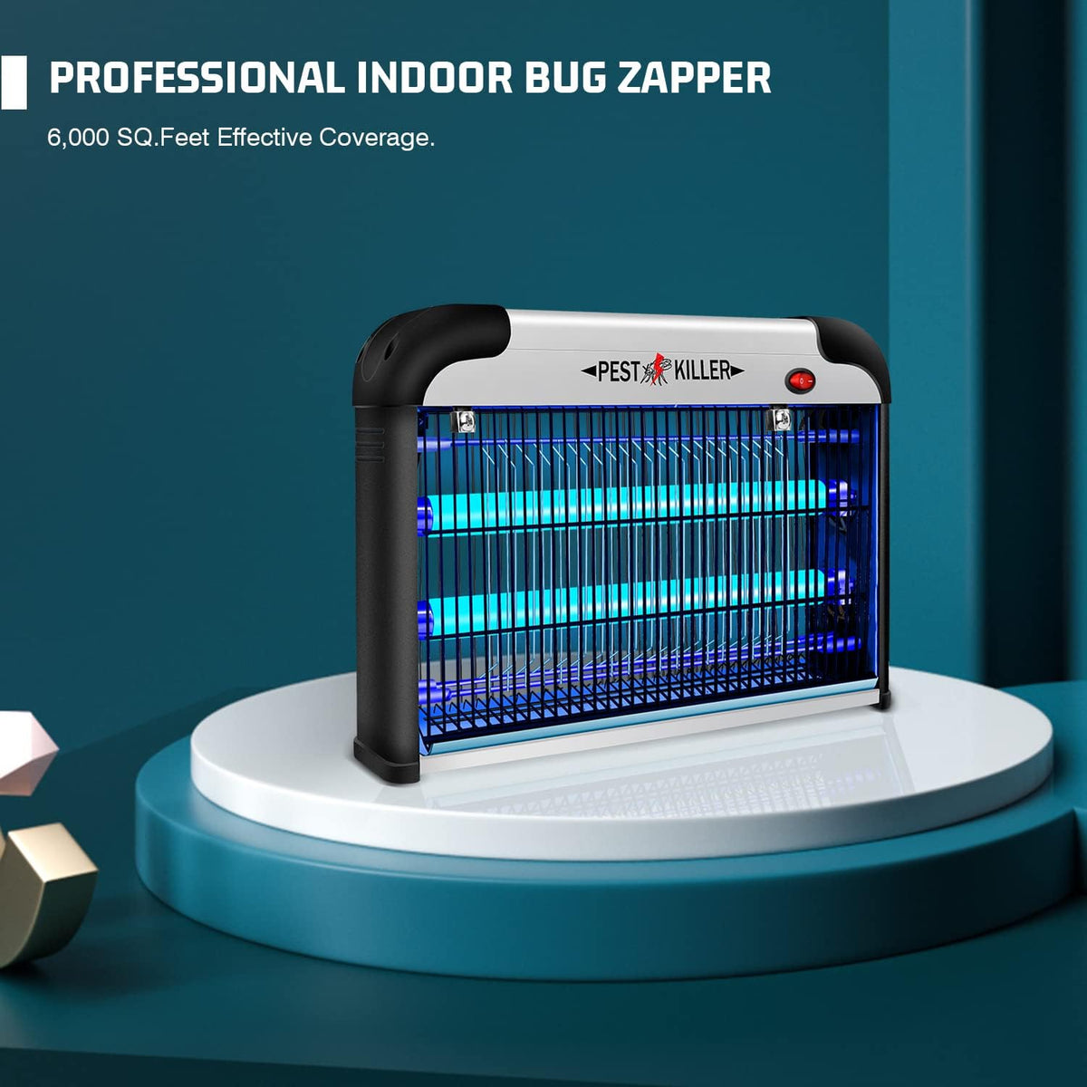 Indoor Electric Bug Zapper, 2800V Powerful Flying Insect Mosquito Killer w/ 20W Blue Light Attract