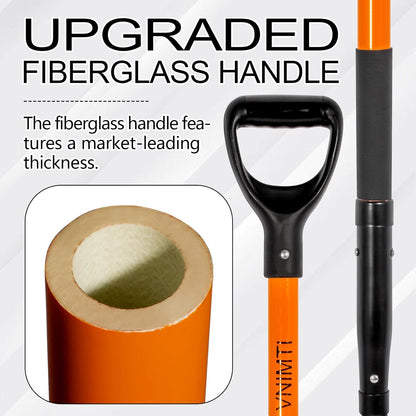 VNIMTI Pitch Fork for Gardening, 10 Tines Wide Pitch Fork with Fiberglass Handle, Heavy Duty Pitch