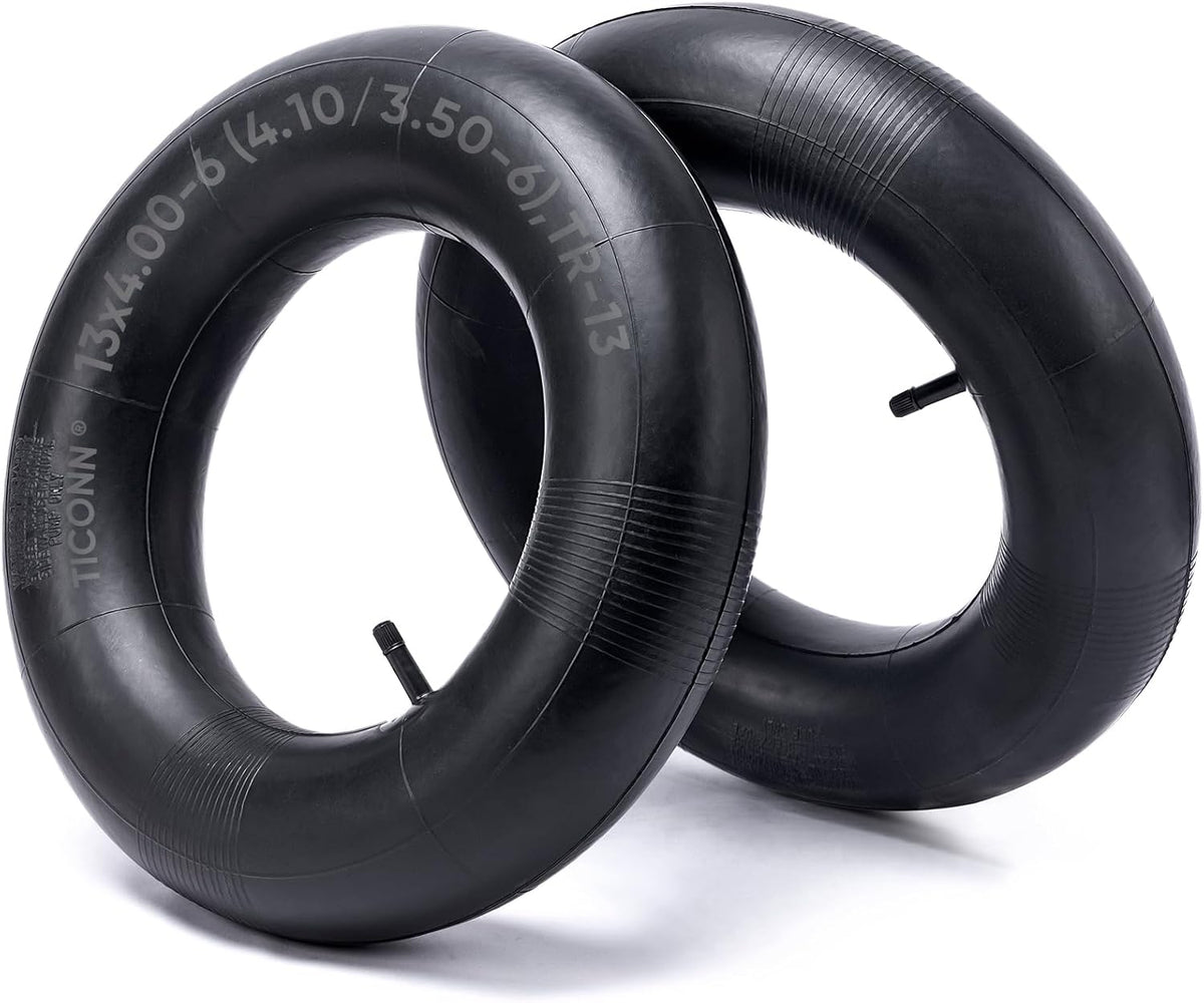 TICONN 13x4.00-6, 4.10/3.50-6 Tire Inner Tube, 2 Pack Inner Tire Tube for Wheelbarrow Tires