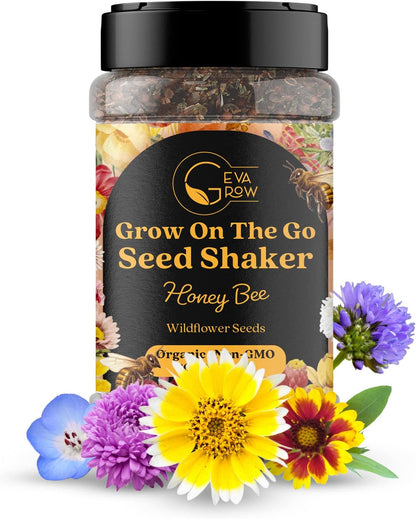 Mini Wildflower Seed Shaker – Honey Bee Wildflower Mix, by GevaGrow | Bulk 90,000+ Seeds |