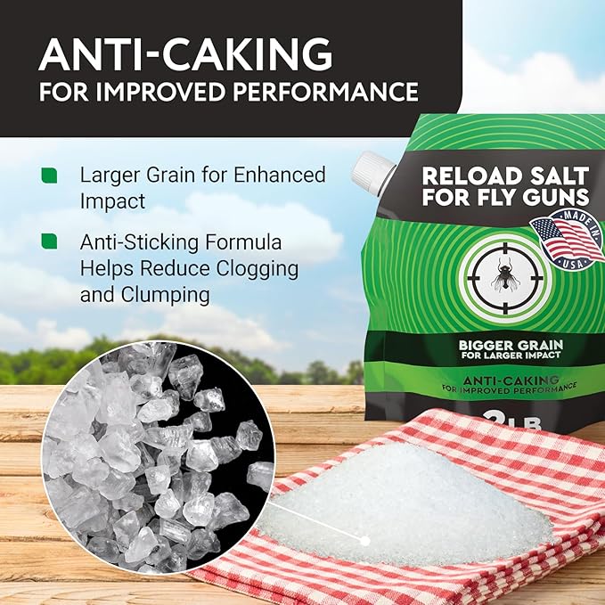 Impresa Fly Shooter Refill Salt - 2 lb Classic White Bag - Large-Grain Non-Caking Crystals &