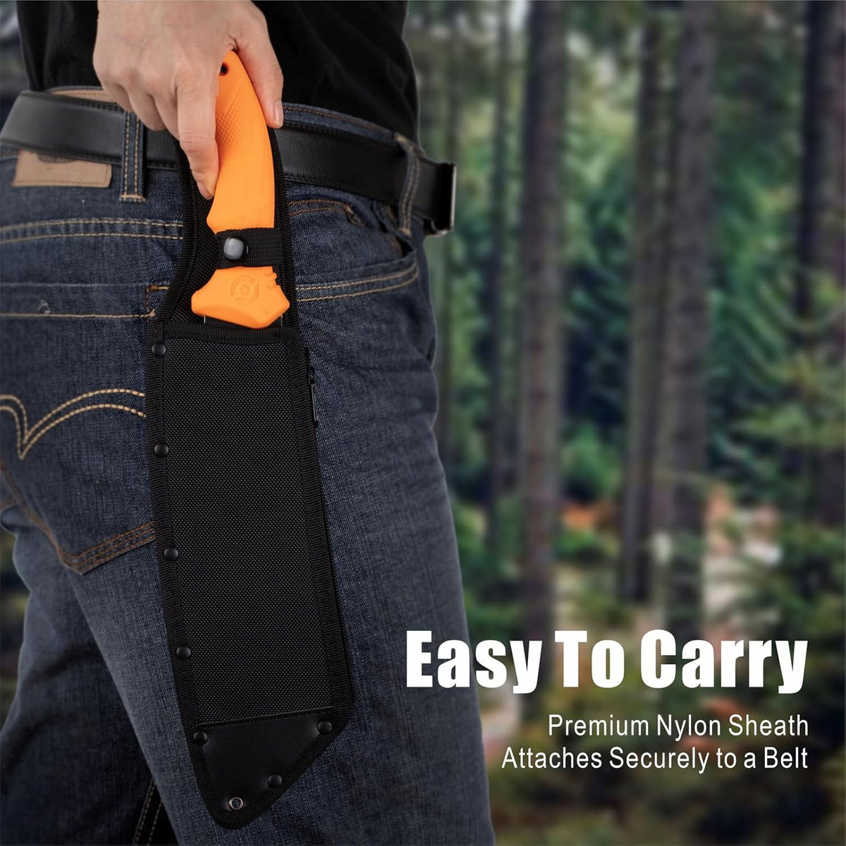 REAT Machete with Saw,16" Heavy Duty Machete with Sheath, Dual-Purpose Gardening Machete Knife for